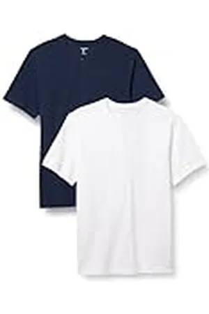 Amazon Camisa de manga corta Henley de piqué y corte entallado Hombre, Pack de 2, , XXL
