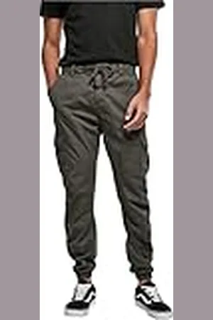 Urban classics Pantalón jogging Cargo con bolsillos de parche 2 laterales y 2 traseros, ajuste slim fit, color liso, cintura cordón, puños elásticos, color gris, talla XL
