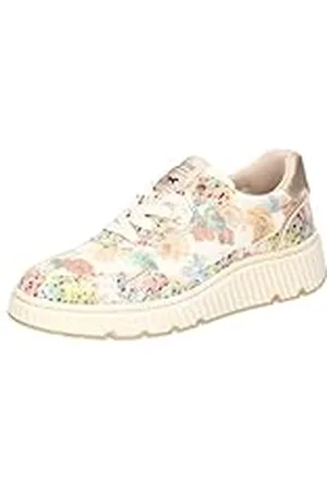 Mustang 1514-303, Zapatos con Cordones Mujer, Blanco, Beige, 36 EU
