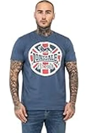 Lonsdale London Lunklet T-Shrit, Azul Marino/Crudo/Rojo, XXXL para Hombre