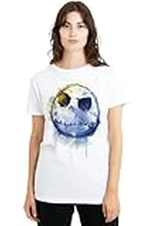 The Nightmare Before Christmas Painted Jack Skellington Ladies T Shirt, White Camiseta, , XXL para Mujer