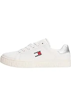 Tommy Hilfiger (New Tjw Logo Sneaker ESS En0en02703, Parte Superior Baja Mujer, White (Ecru/Silver), 38 EU