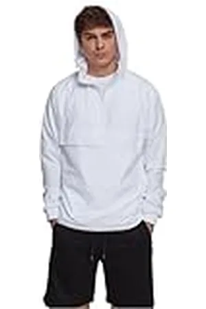 Urban classics Sudadera básica cortavientos hombre, con capucha ajustable, bolsillo grande y cremallera frontal, cintura ajustable y bolsillos delanteros, color Talla XXL