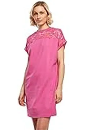 Urban classics Vestido de Encaje para Mujer, Rosa, L