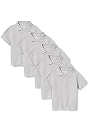 Amazon Polos de piqué de Manga Corta Niño, Pack de 5, , 10 años