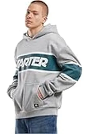 STARTER BLACK LABEL St408-starter Across Stripe Hoodie Sudadera con Capucha, Gris y Verde Azulado, XXL para Hombre