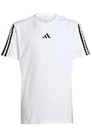 adidas Unisex niños Essentials 3 Stripes T-Shirt, White/Black, 7-8 Years