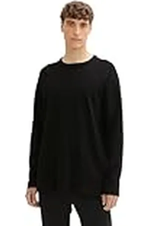 TOM TAILOR 1043920 Camiseta de Manga Larga de Corte Holgado, 29999-Black, L Hombres