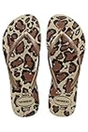 Havaianas Slim Animals, Chanclas Mujer, Multicolor (Sand Grey/Rose Gold), 37/38 EU