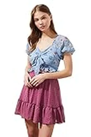 Trendyol Enlace detallado para la Recogida de Flores Blusa, 42 para Mujer