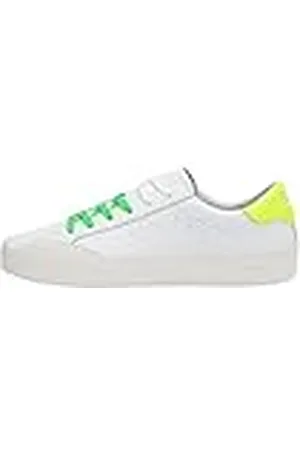 sun68 Street Leather, Oxford Plano Hombre, 63 Bianco/Giallo Fluo, 42 EU