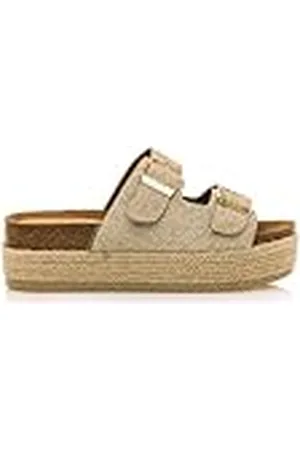 MTNG Sandalias Planas Mujer Sandalias Planas Perla 53043 Mujer | Sandalias Planas Casual | sin Cierre-Abiertos | 60261 | Oro