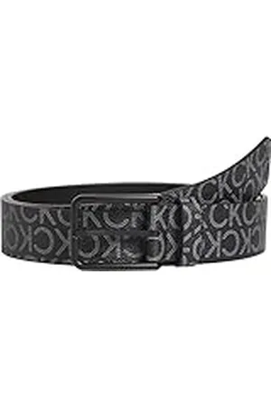 Calvin Klein Cinturón Hombre con logotipo, Negro, 110 cm
