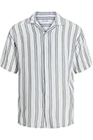 JACK & JONES Jjeenzo Stripe Resort-Camiseta SS Sn Camisa de Manga Corta, , L Hombres