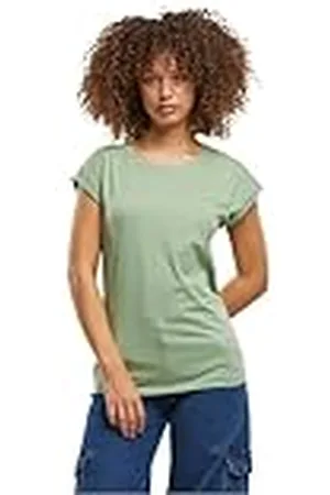 Build Your Brand Ladies Extended Shoulder tee Camiseta, , M para Mujer