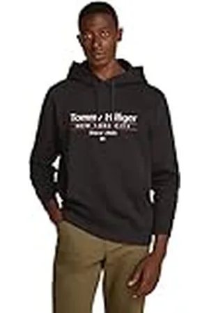Tommy Hilfiger Sudadera Hombre Center Stack con logotipo, Negro (Black 660 910), XXL