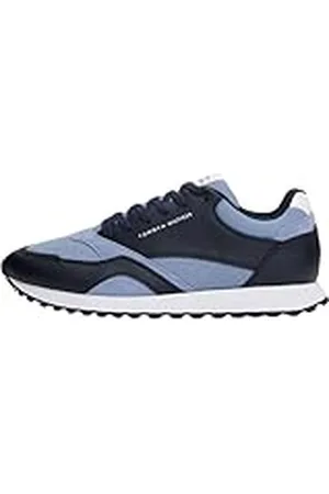Tommy Hilfiger Runner Sneaker Hombre New Eva Mix de Piel, Azul (Brisk Blue), 40