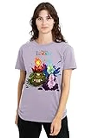 Disney Elemental Group Scene with Ember, Wade, Gale and Grouchwood Ladies T Shirt, Lavendar Camiseta, , M para Mujer