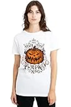 The Nightmare Before Christmas Hail The Pumpkin King Ladies T Shirt, White Camiseta, , S para Mujer