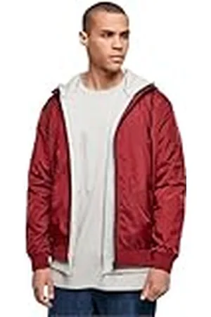 Build Your Brand Windrunner Chaqueta, Borgoña/Negro, XXL para Hombre