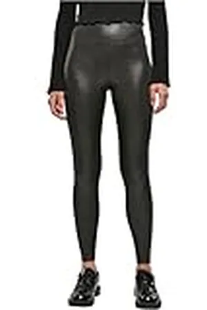 Urban classics Leggings Glamour de Cintura Alta para Mujer Pantalones de Yoga, Negro Brillante, L