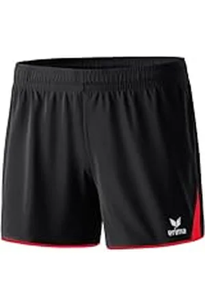 Erima Classic 5 Cubos Pantalón Corto, Mujer, Negro/Rojo, 36