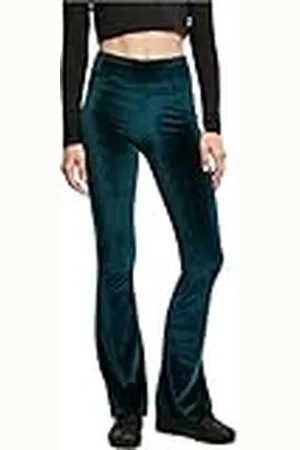 Urban classics Tb4551-ladies High Waist Velvet Boot Cut Leggings, , XL Mujeres