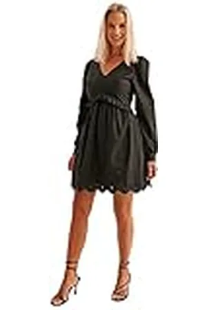 NA-KD Puff Sleeve Anglaise Dress Vestido Casual, , EU 34 para Mujer