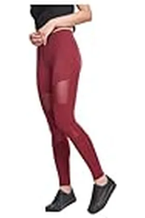 Urban classics Ladies Tech Mesh Leggings mujer elásticos para deporte, con 4 insertos de malla funcional, corte clásico, pantalones de deporte, cintura elástica.
