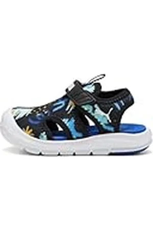 PUMA Fun Racer Sandal AOP V INF, Sandalias deslizantes Unisex bebé, Black-Vivid Blue, 22 EU
