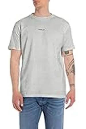 Replay Camiseta de manga corta para hombre confeccionada en algodón, gris , M
