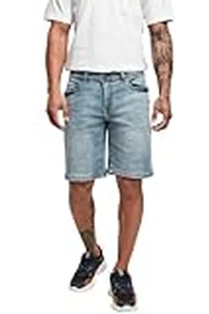 Urban classics Tb4156-relaxed Fit Jeans Shorts Pantalones Cortos de Jean, Lavado a la luz, 40W para Hombre