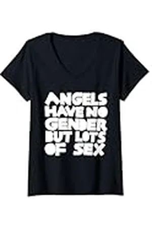 Emma Mujer LOS ÁNGELES NO TIENEN GÉNERO PERO MUCHO SEXO Camiseta Cuello V