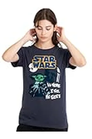 STAR WARS Swipe Grogu Ladies T Shirt, Deep Navy Camiseta, , M para Mujer