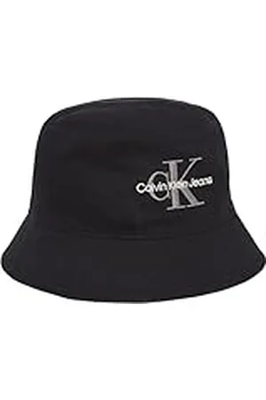 Calvin Klein Sombrero de pescador Hombre Monologo Embroidery Bucket Hat de algodón, Negro (Black), Talla Única