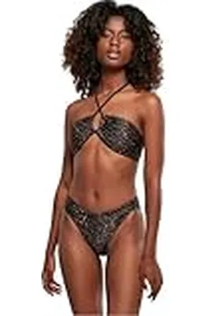 Urban classics Biquini Para Mujer, Biquini De Dos Piezas Para Mujer, Biquini De Tiras Cruzadas Con Óptica Leo, Talla XL