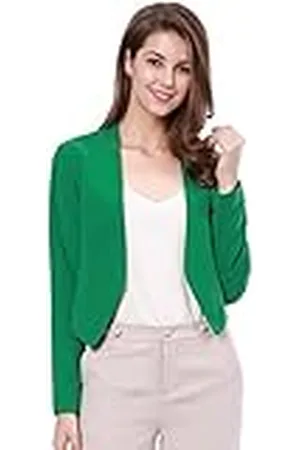 Allegra K Chaqueta Corta Casual De Negocios De Oficina De Trabajo Sin Cuello para Mujer S