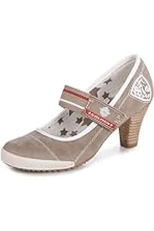 QS by s.Oliver Casual - Zapatos de tacón de Material sintético Mujer, Color Beige, Talla 40
