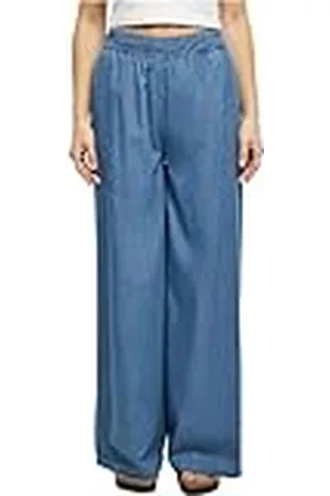 Urban classics Ladies Light Denim Wide Leg Pants Pantalones, , S para Mujer