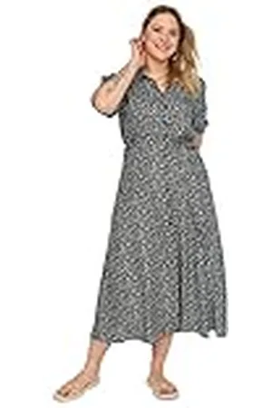Trendyol Mujer, Vestido Largo, básico, Ajuste Relajado, Tejido de Talla Grande, , 46
