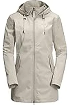 Jack Wolfskin Dakar Parka W Rain Jacket Made from Recycled Material, Gris, XS, Womens