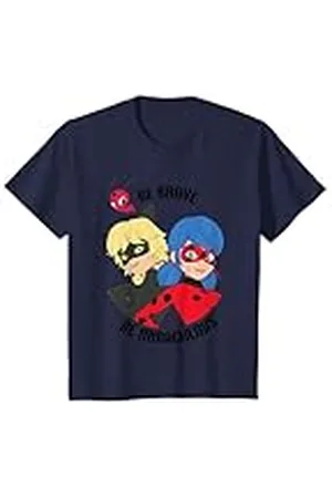MIRACULOUS Niños - Be Brave Be Ladybug Cat Noir Tikki Camiseta