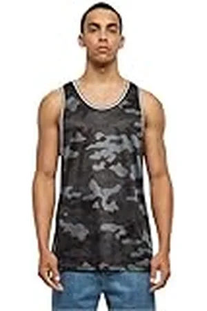 Urban classics Camo Mesh Camiseta Deportiva sin Mangas, , 5XL para Hombre