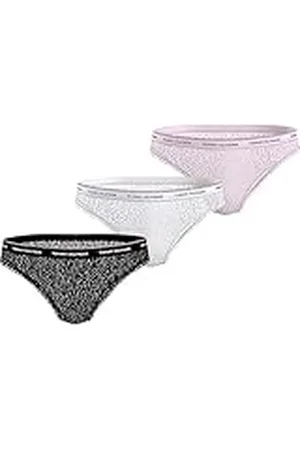 Tommy Hilfiger Pack de 3 Braguitas Tipo Bikini con Encaje para Mujer, Multicolor (Black/White/Light Pink), 3XL