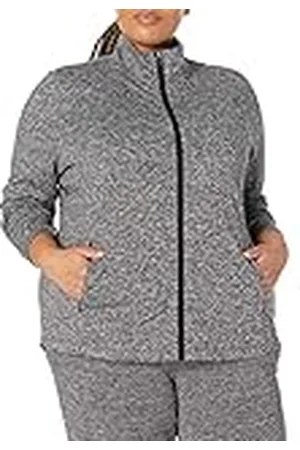 Amazon Chaqueta de Cremallera Completa Elástica, Técnica y de Tejido Cepillado - colores interrumpidos Mujer, , XL