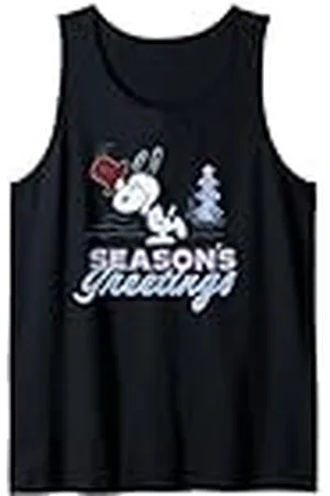 Peanuts Regalos de Navidad Snoopy Seasons Greetings Sparkle Tree Retro 90s Camiseta sin Mangas