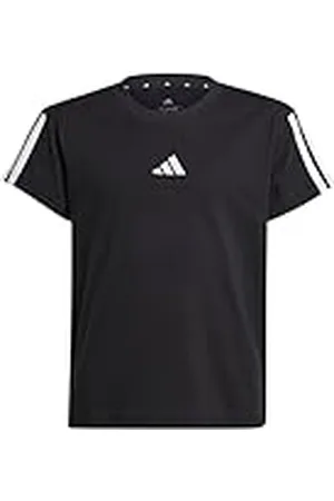 adidas Niñas Essentials T-Shirt, Black/White, 7-8 Years