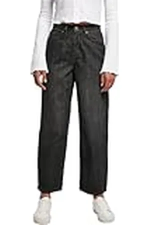 Urban classics Ladies High Waist Wide Leg Cropped Denim Pants Pantalones, , 29 para Mujer