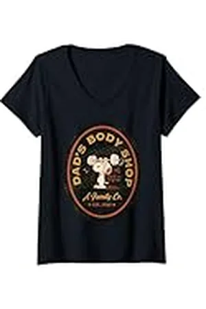 Peanuts Mujer Snoopy Regalos Día del Padre Entrenamiento Mejor Papá Body Fitness Shop Camiseta Cuello V