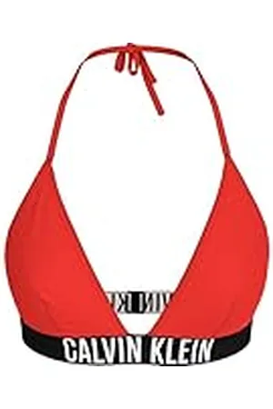Calvin Klein Top de bikini Mujer Triangle con relleno extraíble, Rojo (Flaming Chili), S